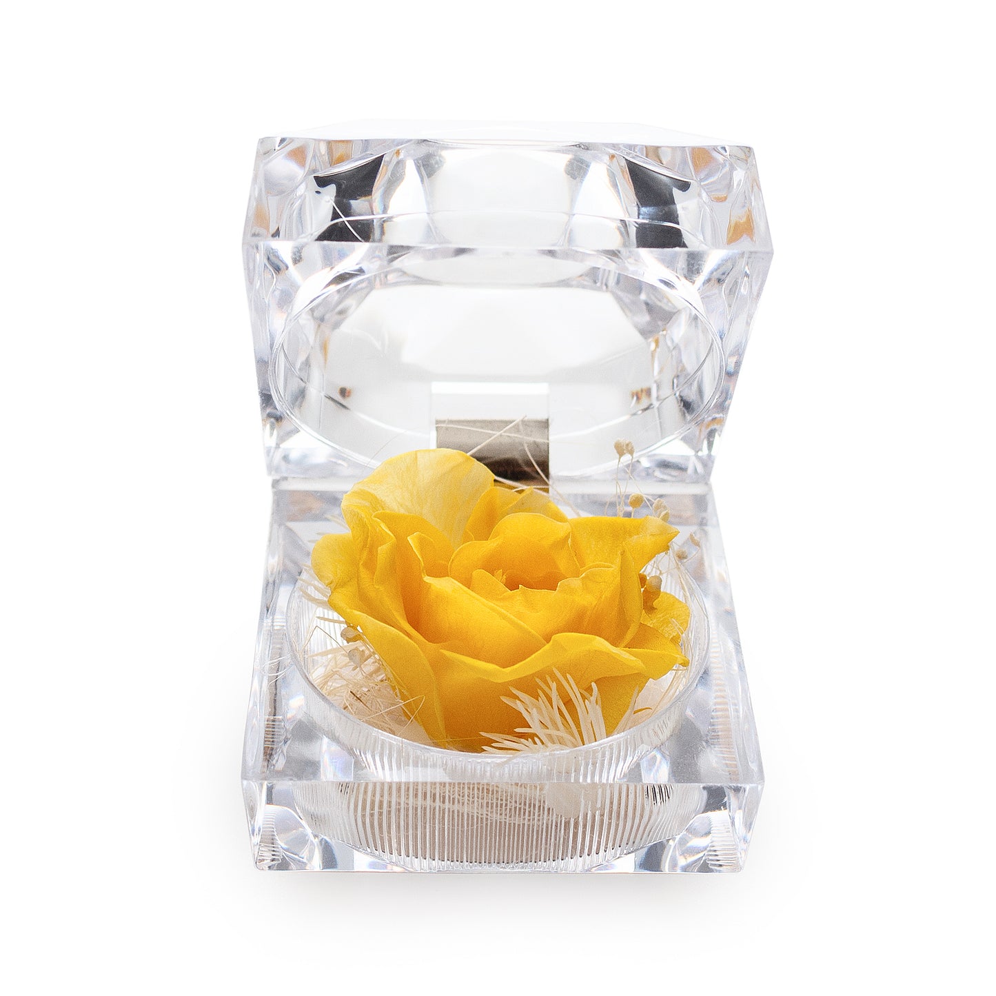 Preserved Yellow Rose Crystal-Look Ring Box