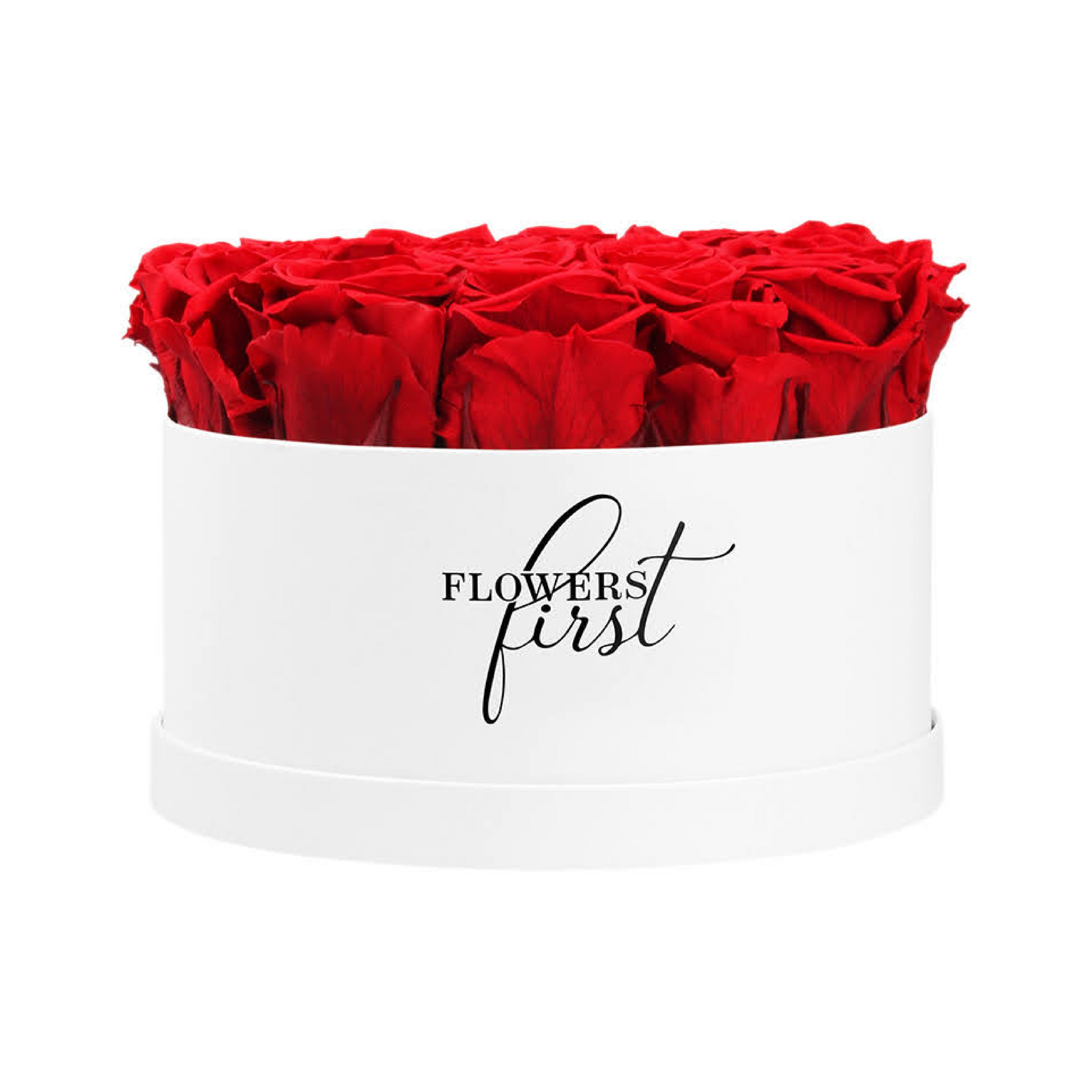 Forever Roses &amp; L weiße Box in Tischgröße
