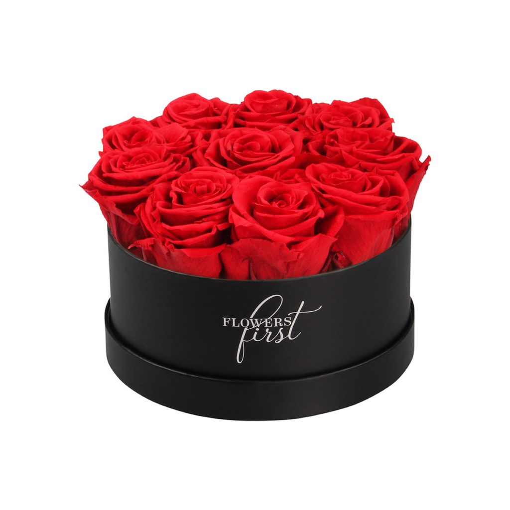 Forever Roses &amp; M schwarze Box in Tischgröße