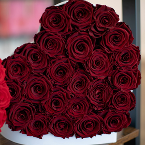 Forever Roses & Extra Large Heart Shaped White Box