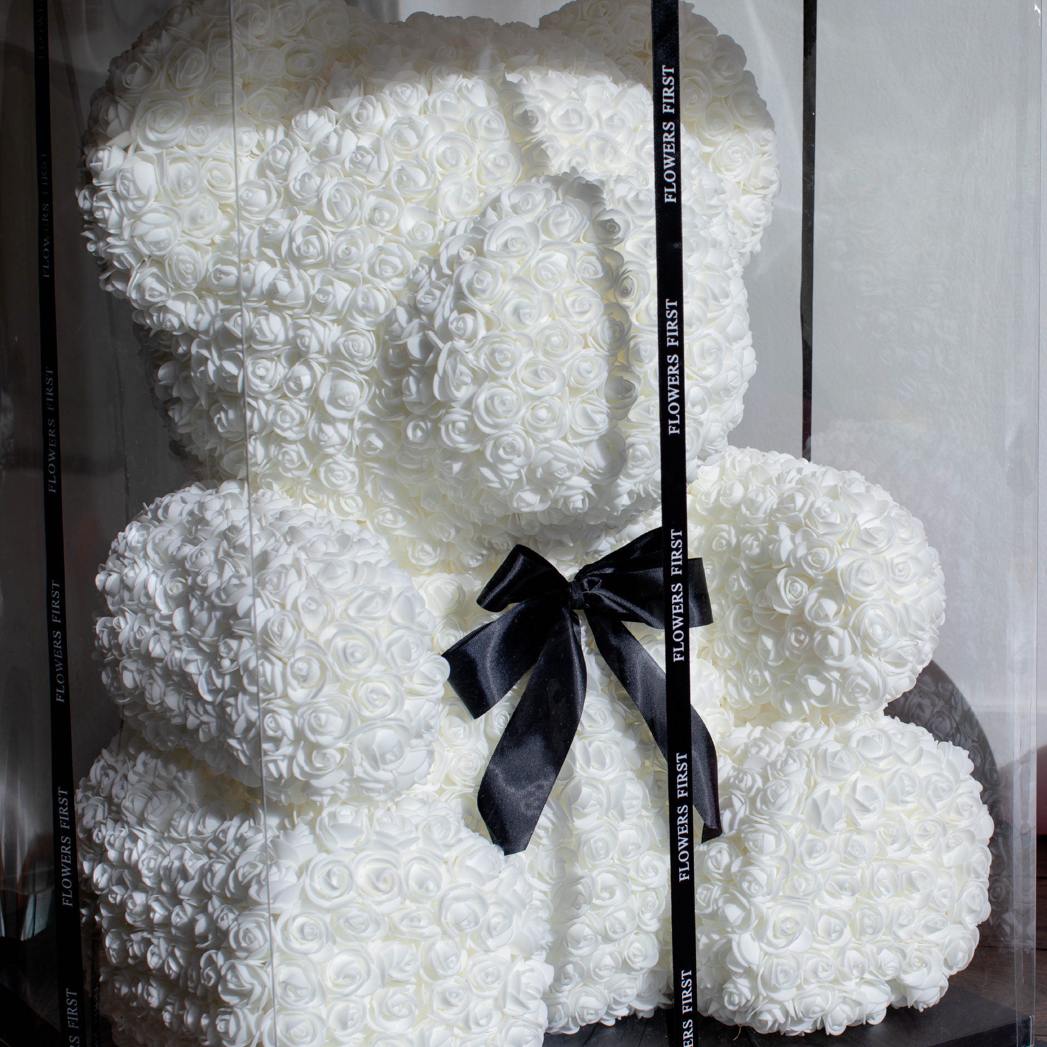 BIG White Luxury Handmade Rose Teddy Bear