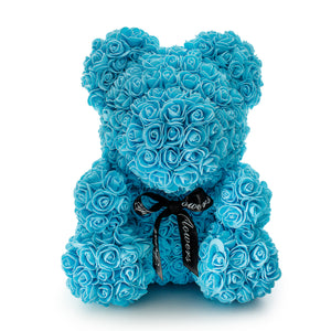 Blue Luxury Handmade Rose Teddy Bear -1