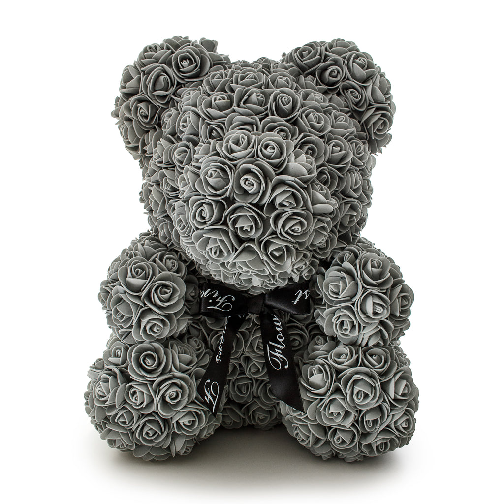 Grey Luxury Handmade Rose Teddy Bear -1