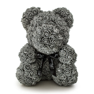 Grey Luxury Handmade Rose Teddy Bear -1