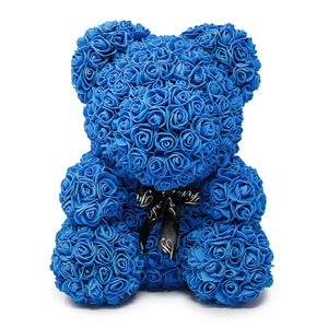 Luxury Royal Blue Rose Teddy Bear -1