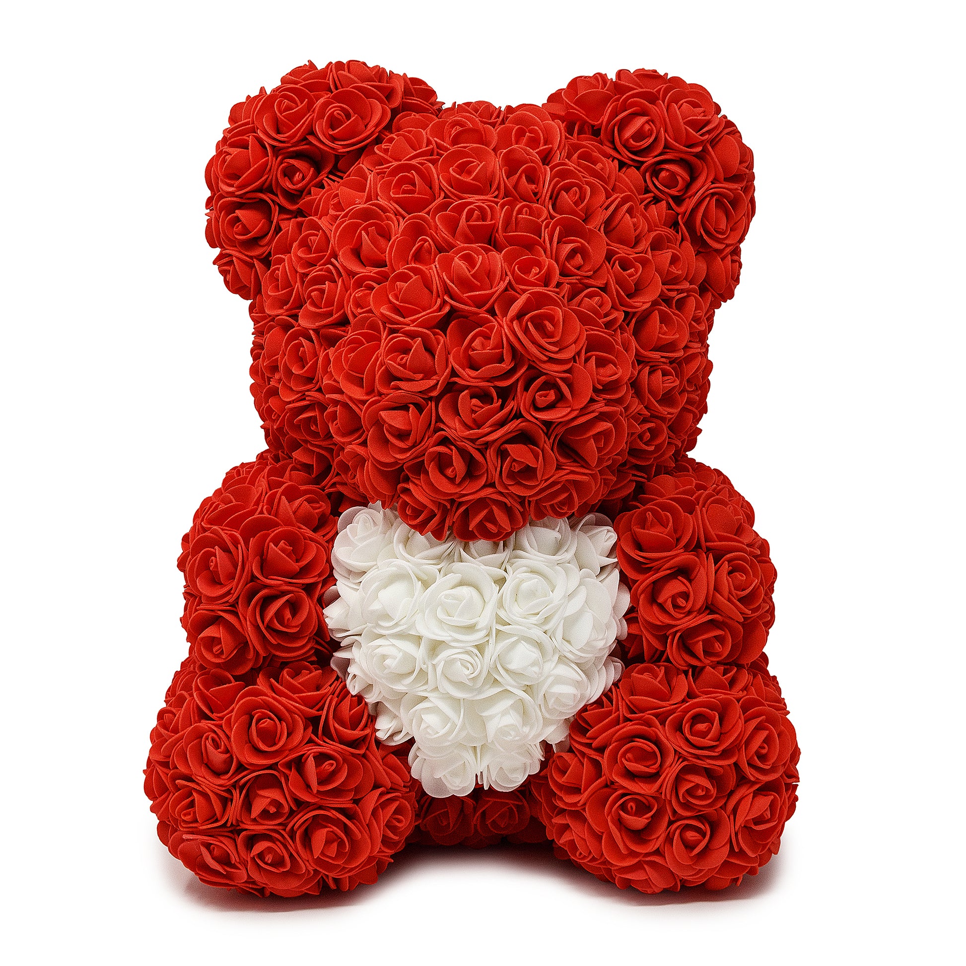 red rose with teddy