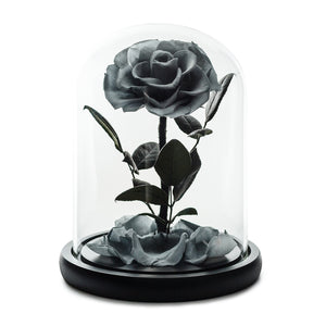 Grey Infinity Rose in Glass Dome -1