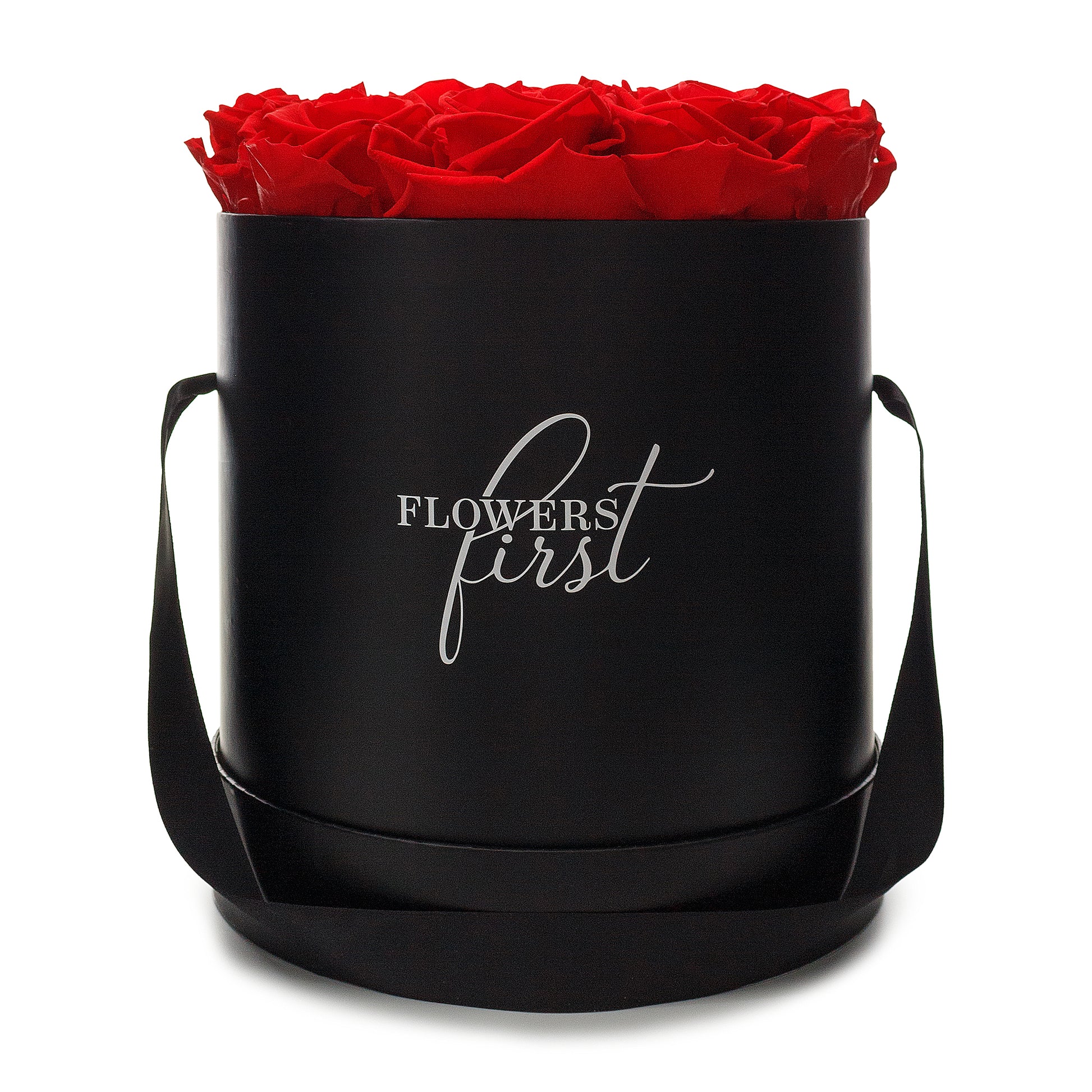 Red Roses & Big Black Round Hat Box -2