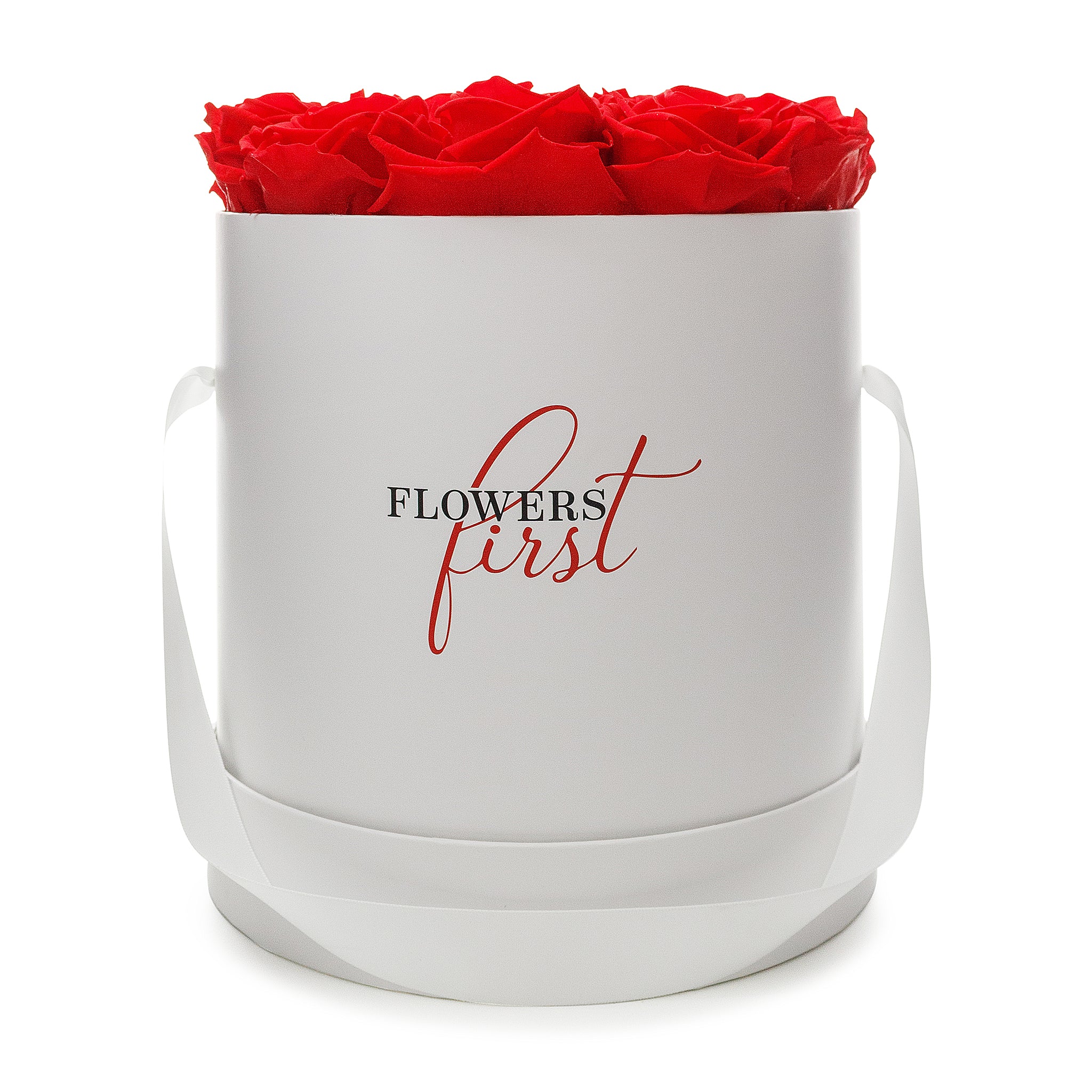 Red Roses & Big White Round Hat Box -2