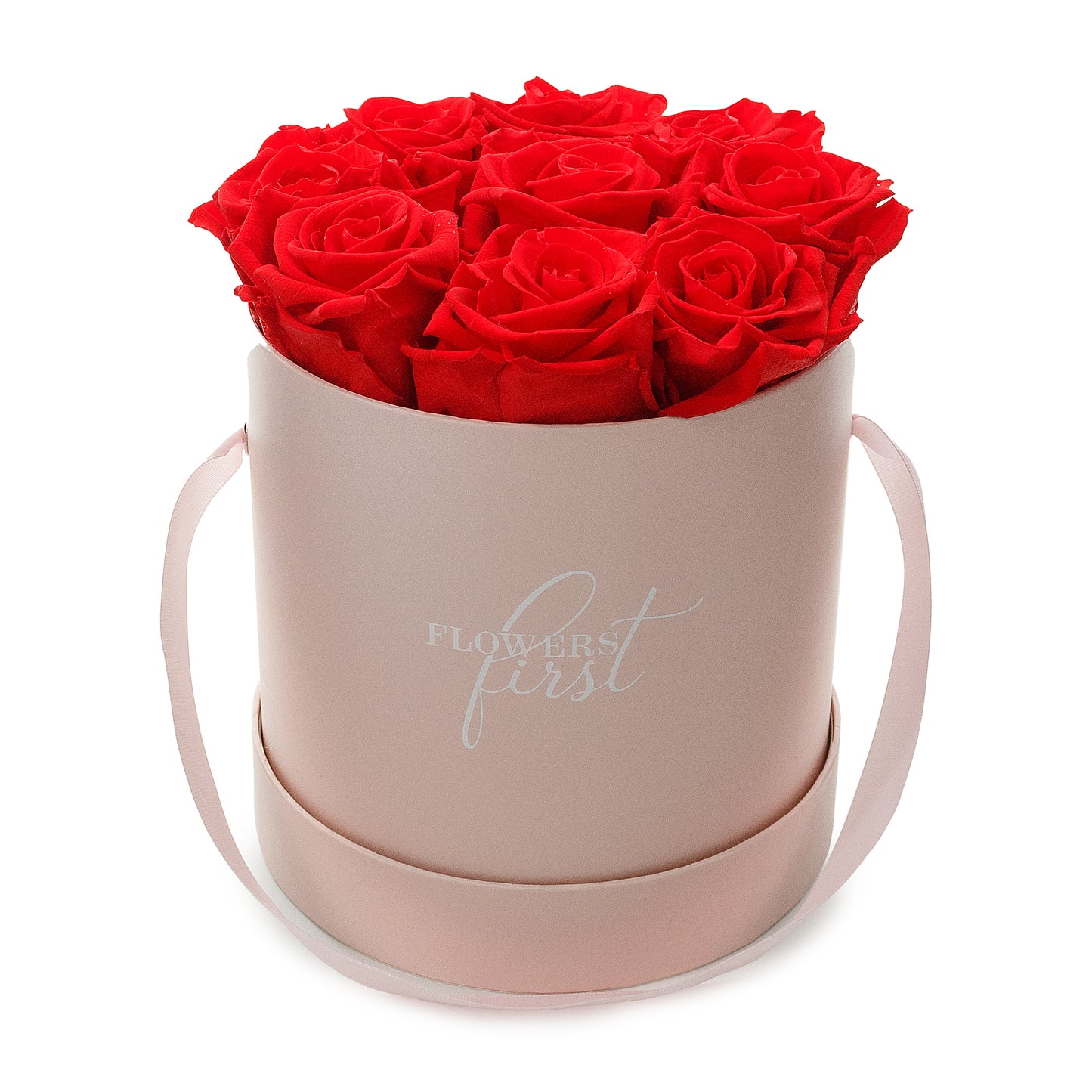 Red Roses & M Round Pink Hat Box -1