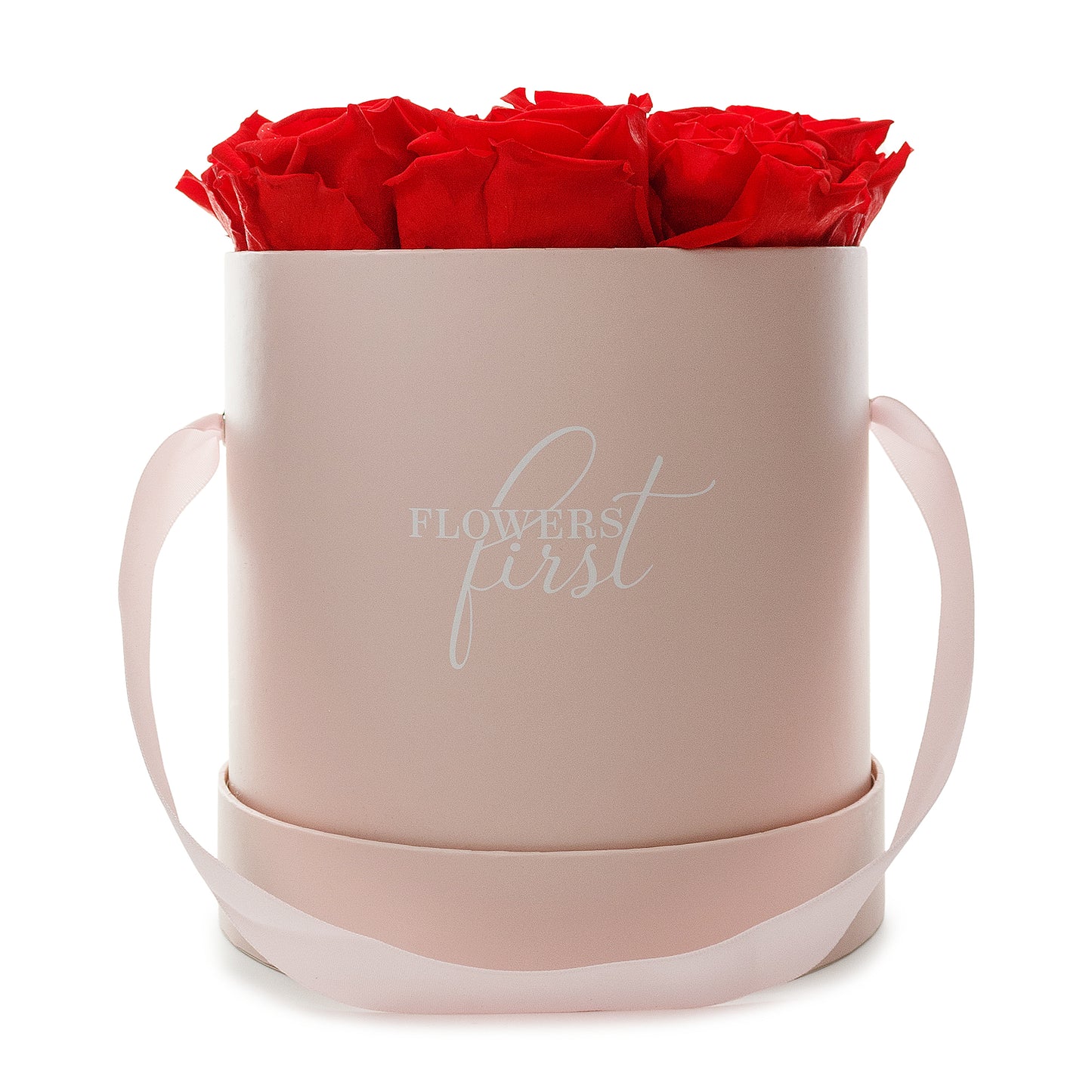 Red Roses & M Round Pink Hat Box -2