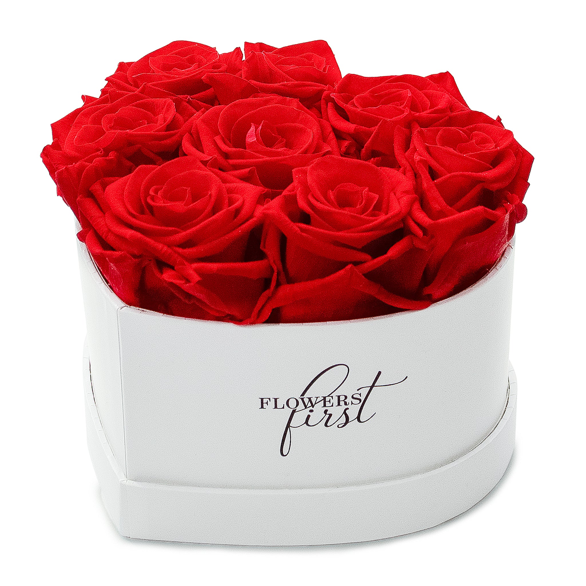 Red Roses & Heart Shaped White Box -1