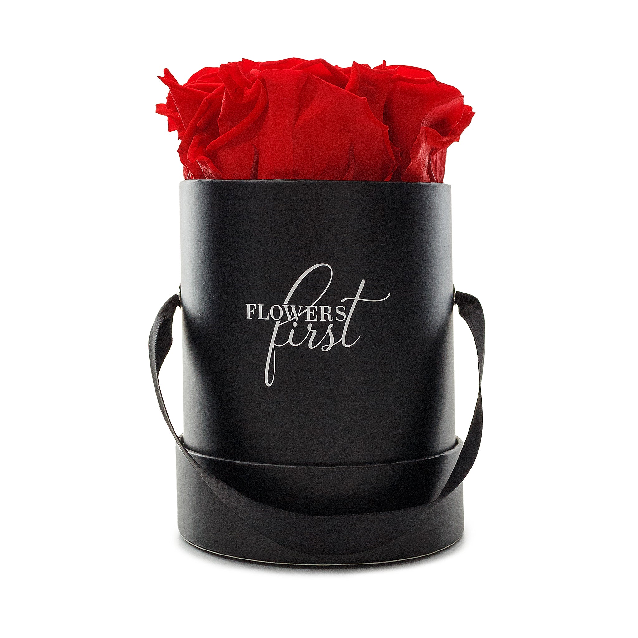 Red Roses & S Round Black Hat Box -2