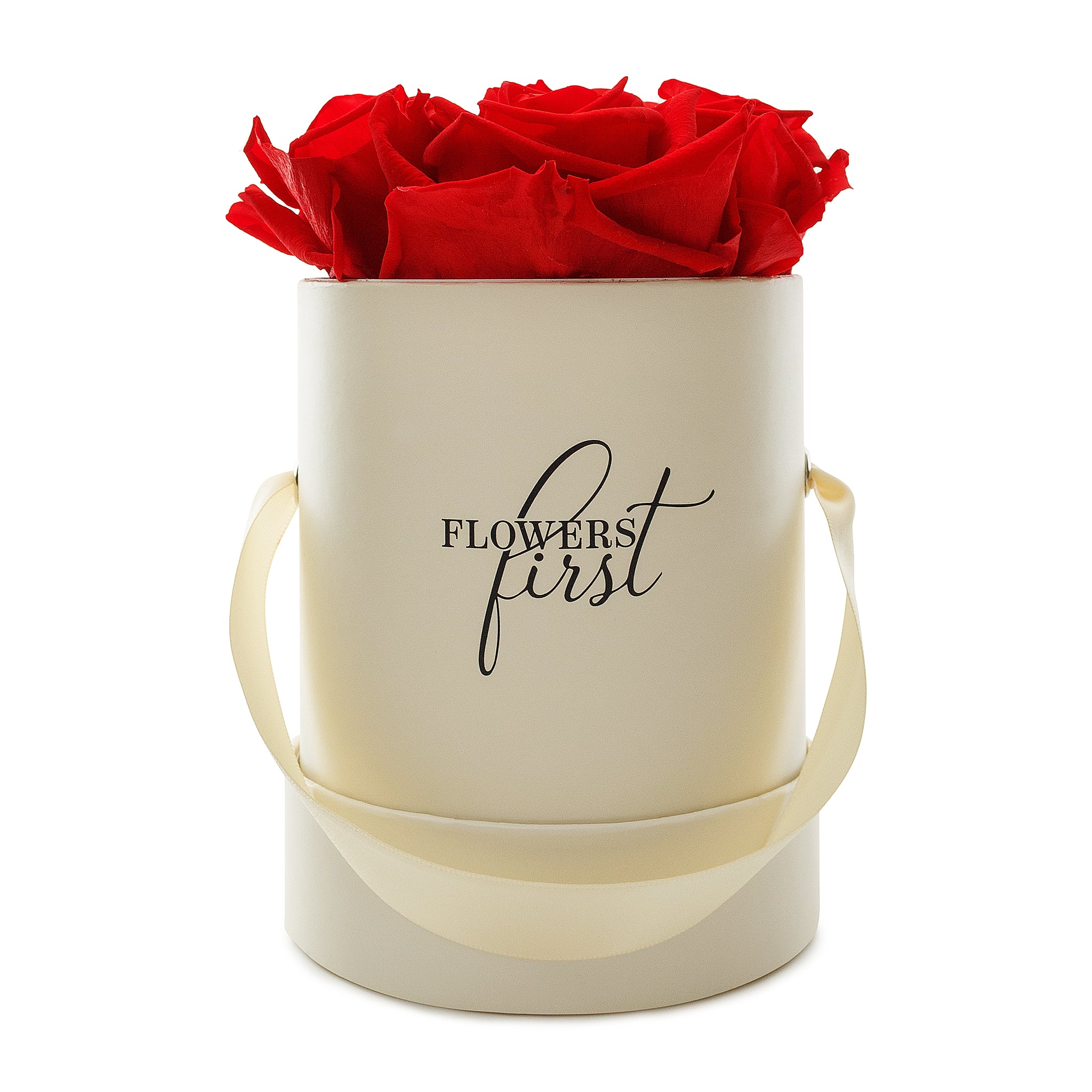 Roses & Beige Small Round Hat Box -2