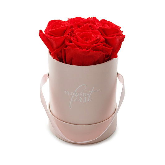 Red Roses & S Round Pink Hat Box -1