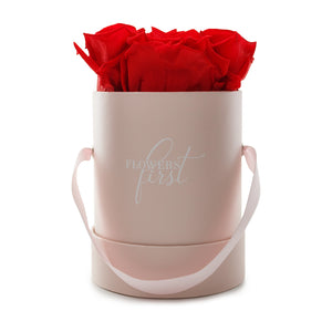Red Roses & S Round Pink Hat Box -2