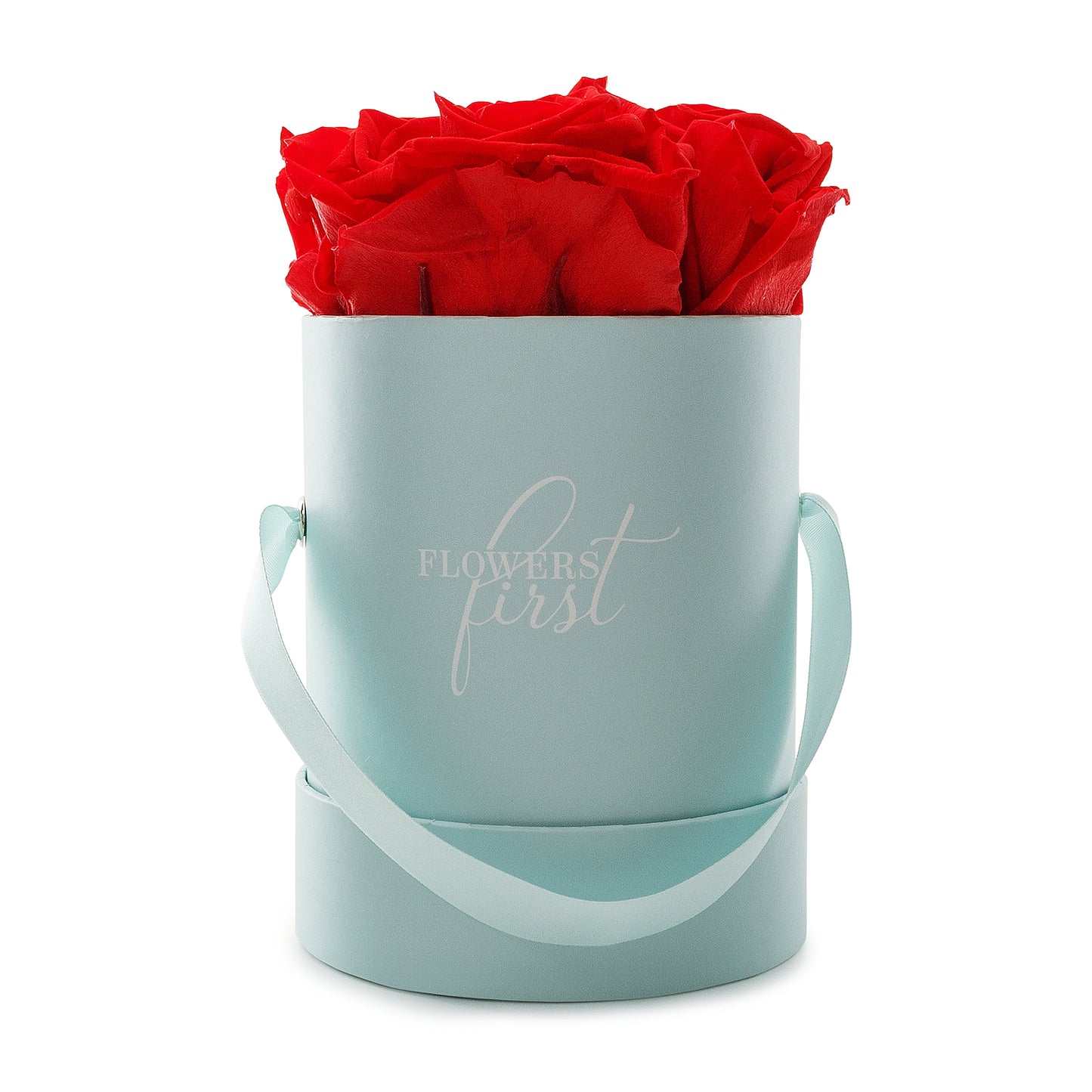 Red Roses & S Round Blue Hat Box -2