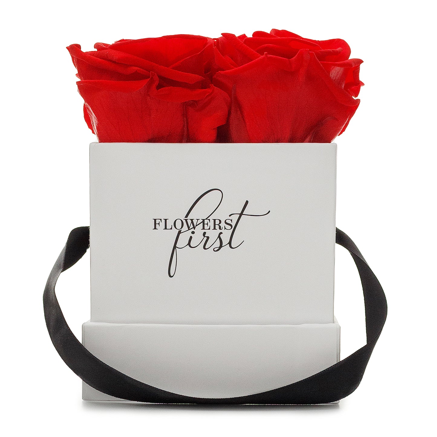 Red Roses & S Square White Hat Box -2