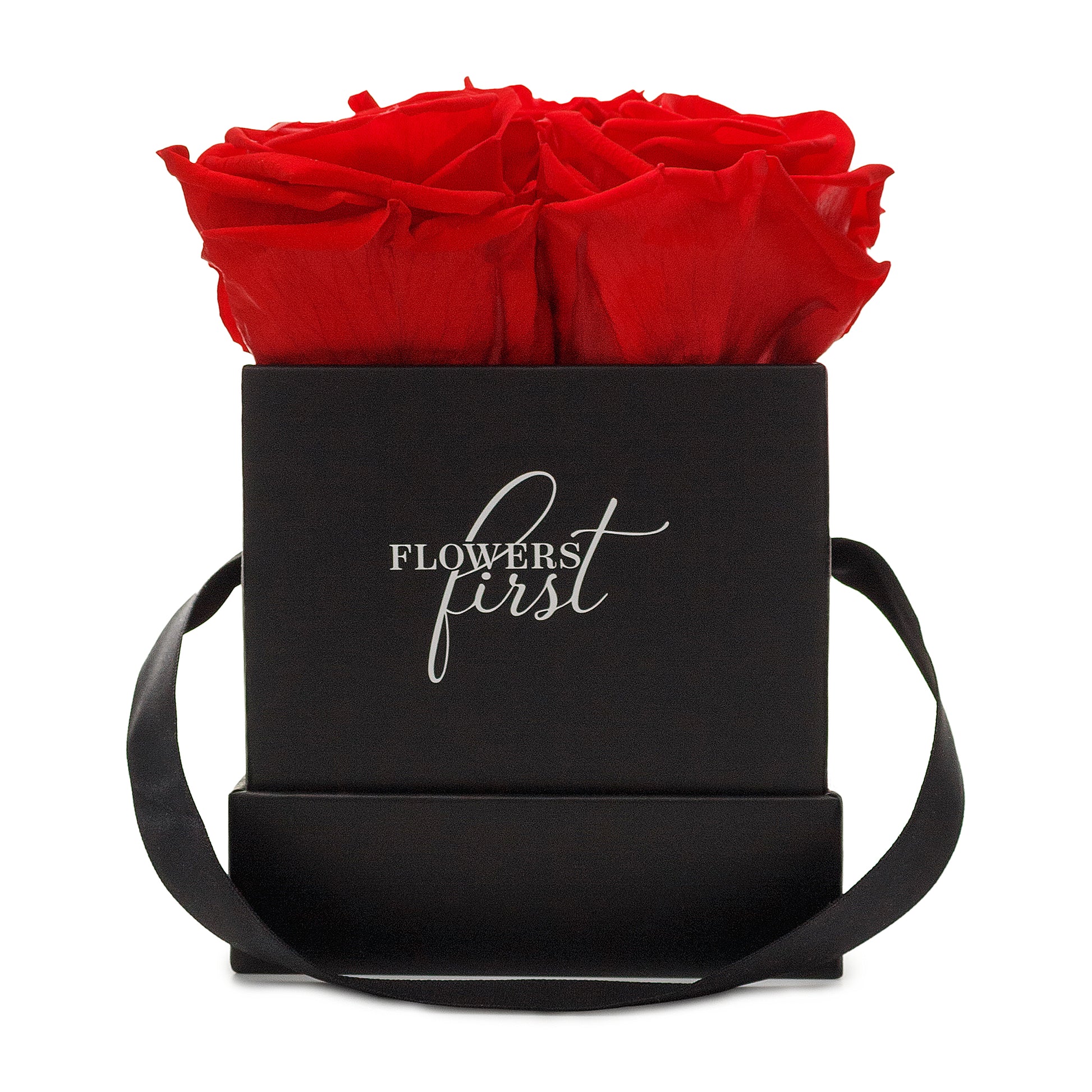 Red Roses & S Square Black Hat Box -2