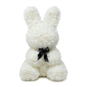 White Luxury Handmade Rose Bunny -1