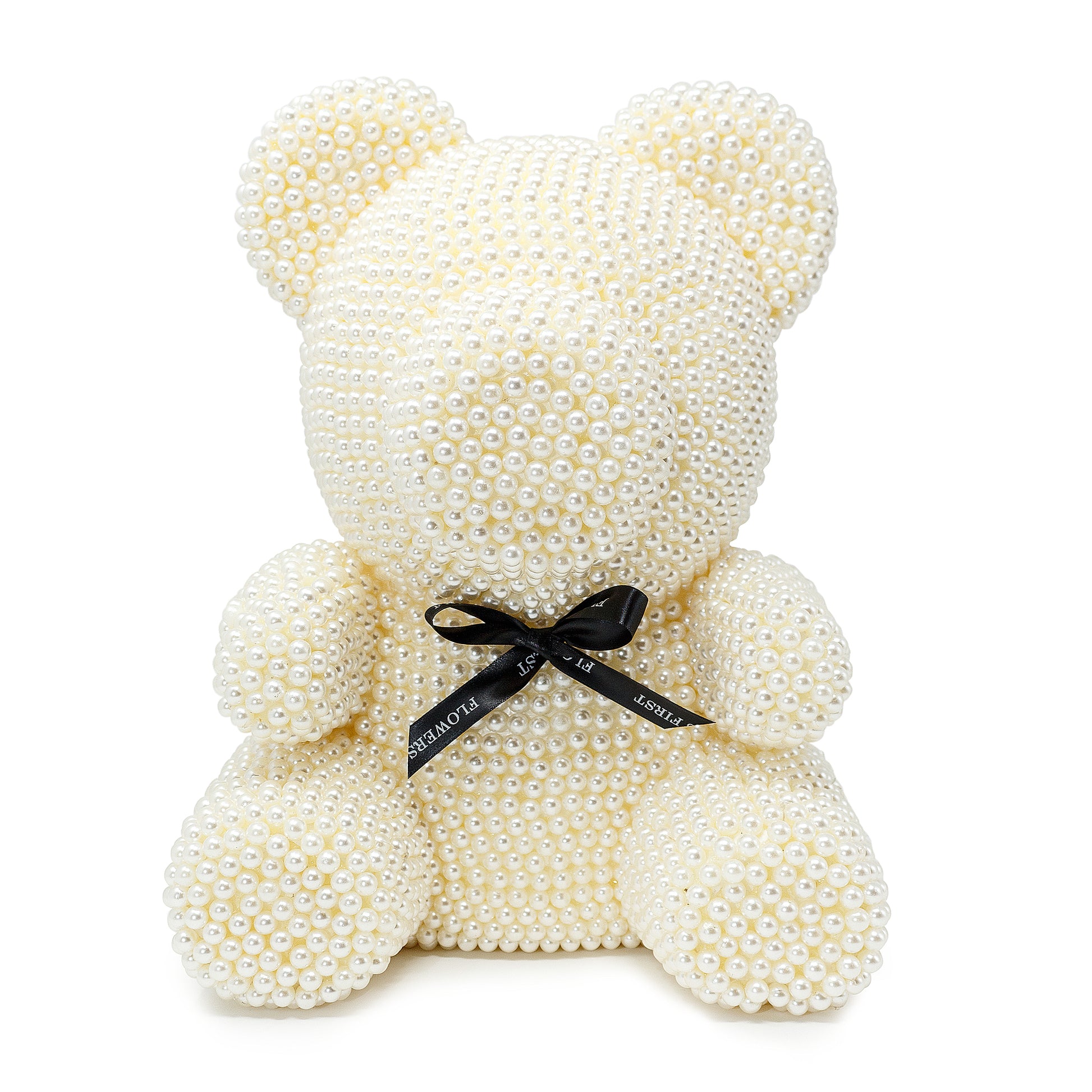 Large White Luxury Handmade Pearl Teddy Bear -1