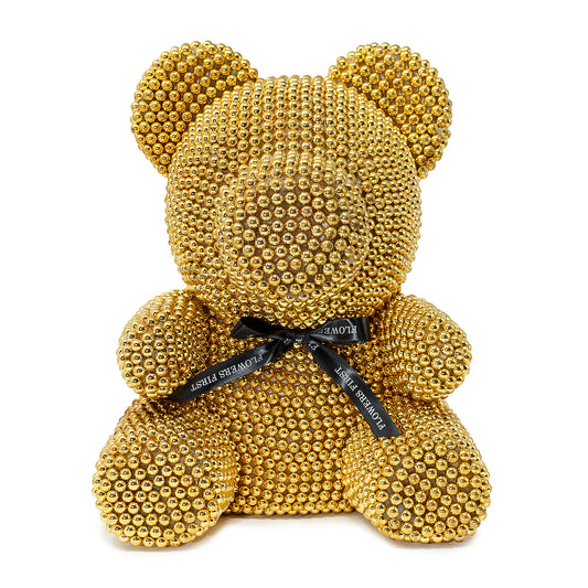 Large Gold Luxury Handmade Pearl Teddy Bear -1