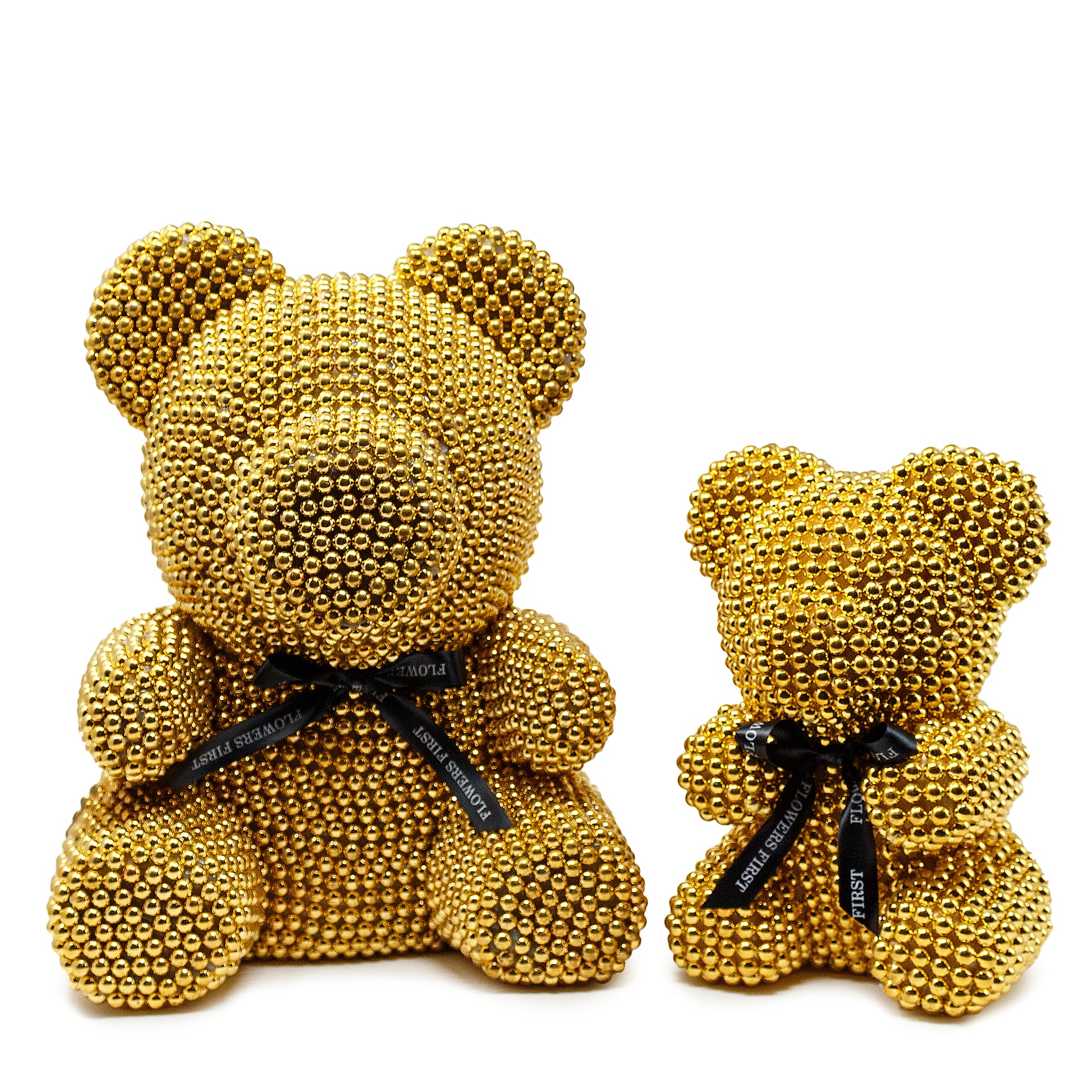 Large Gold Luxury Handmade Pearl Teddy Bear -2
