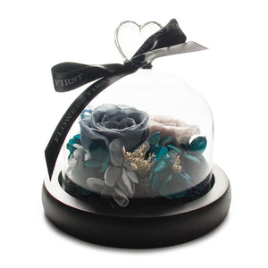Grey Infinity Rose in Glass Dome -1