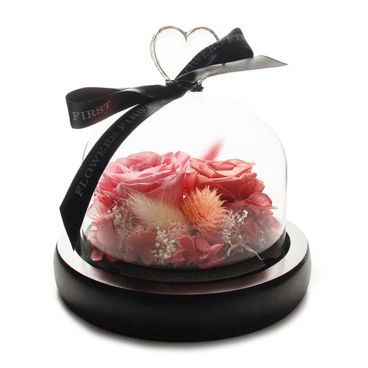 Pink Infinity Rose in Glass Dome -1
