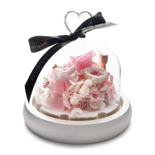 Light Pink Infinity Rose in Glass Dome -1
