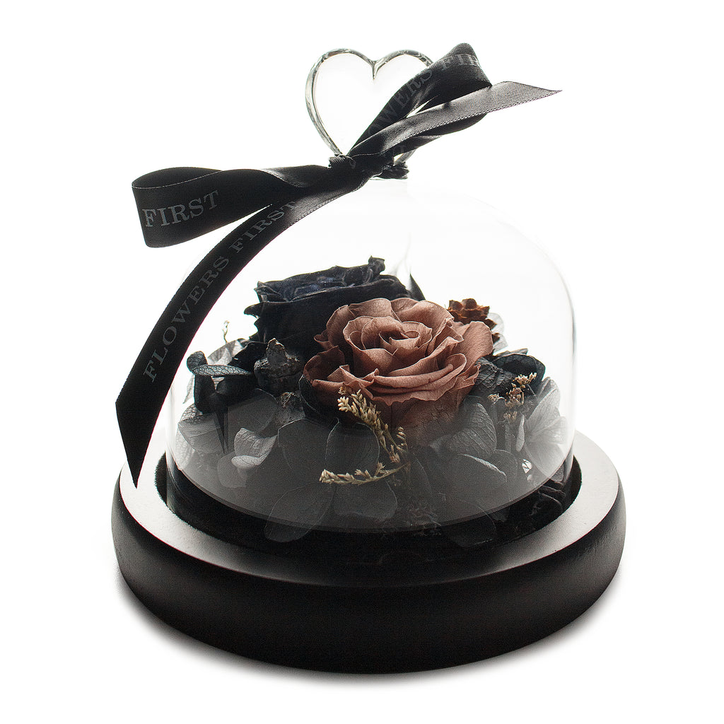 Black Infinity Rose in Glass Dome -1