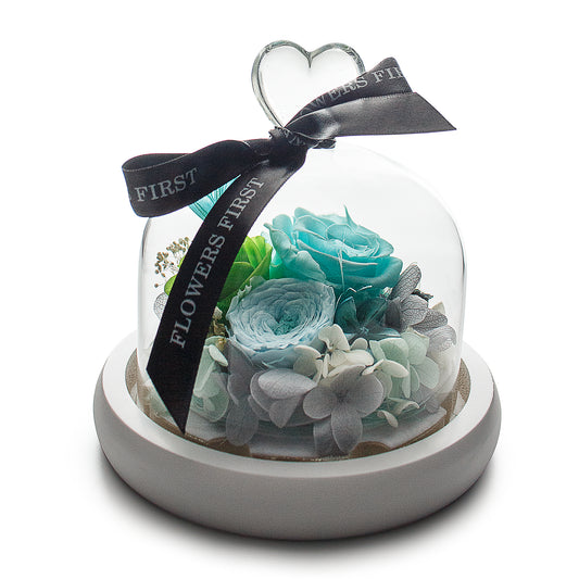 Tiffany Infinity Rose in Glass Dome