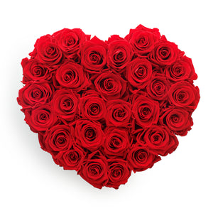 Forever Roses & Extra Large Heart Shaped White Box