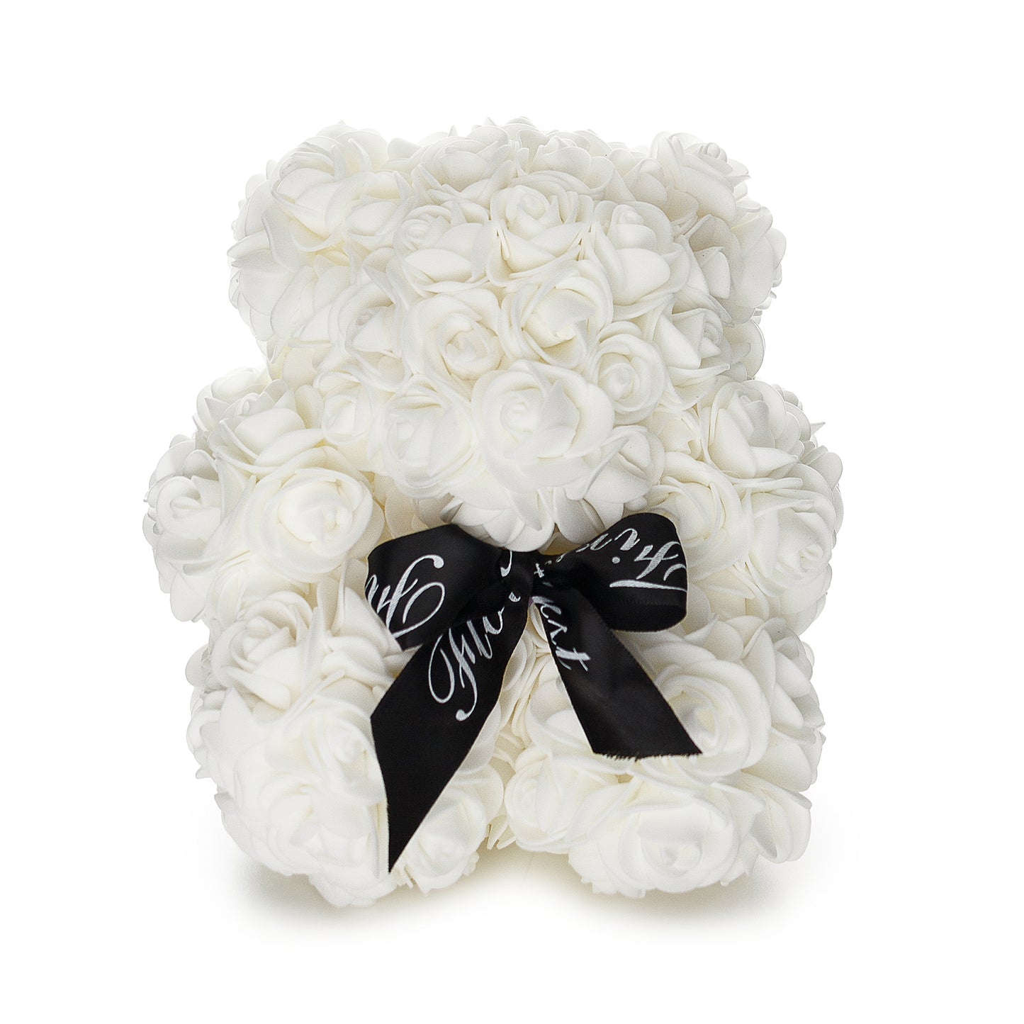 White Luxury Handmade Rose Teddy Bear