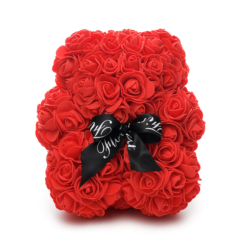 Small Red Luxury Handmade Rose Teddy Bear