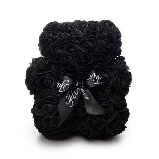 Black Luxury Handmade Rose Teddy Bear