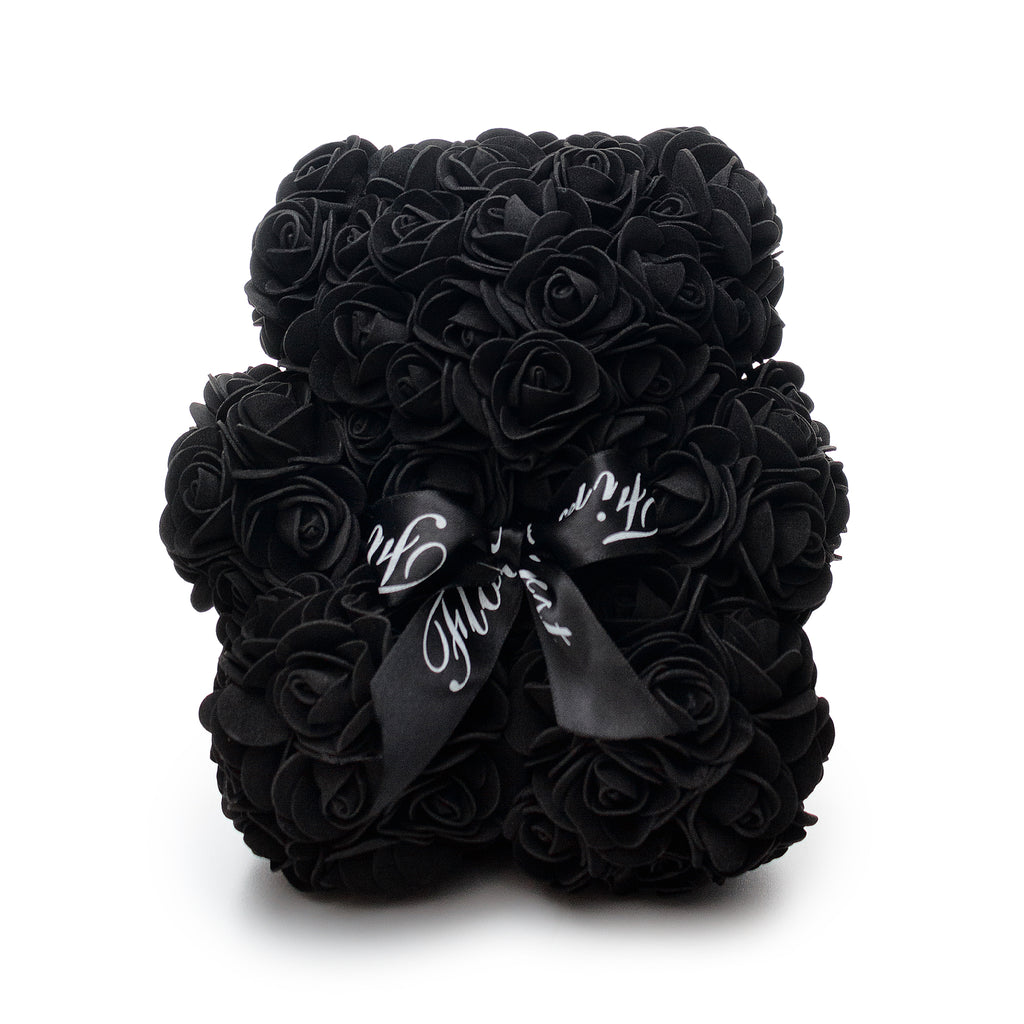 Small  Black Luxury Handmade Rose Teddy Bear