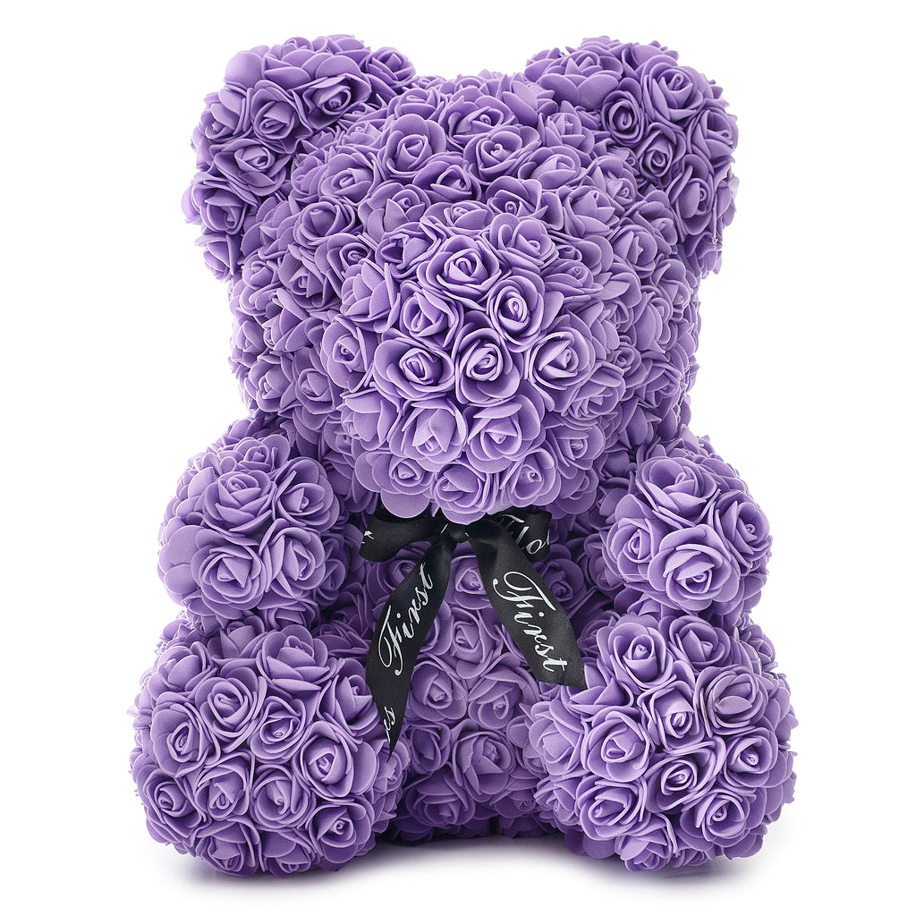 Large Purple Luxury Handmade Rose Teddy Bear