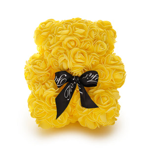 Small  Yellow Luxury Handmade Rose Teddy Bear