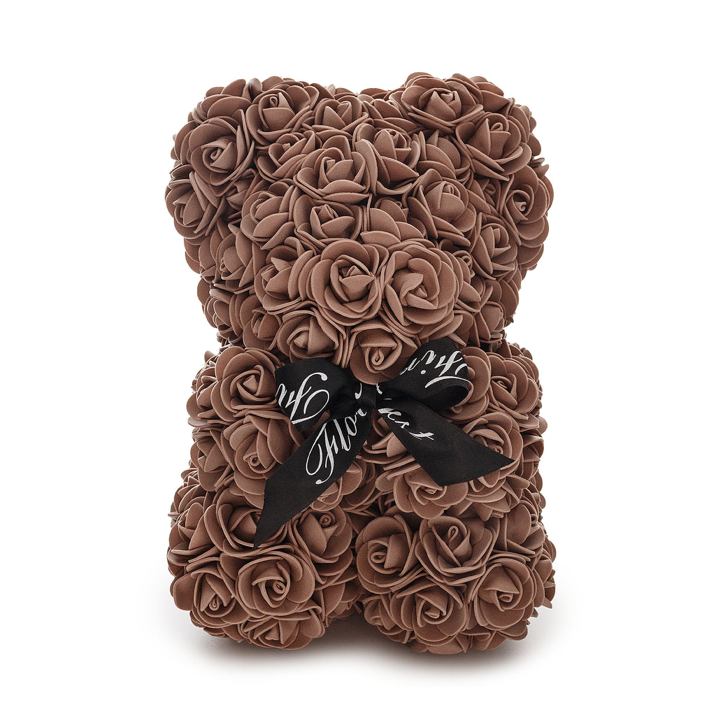 Medium Brown Luxury Handmade Rose Teddy Bear