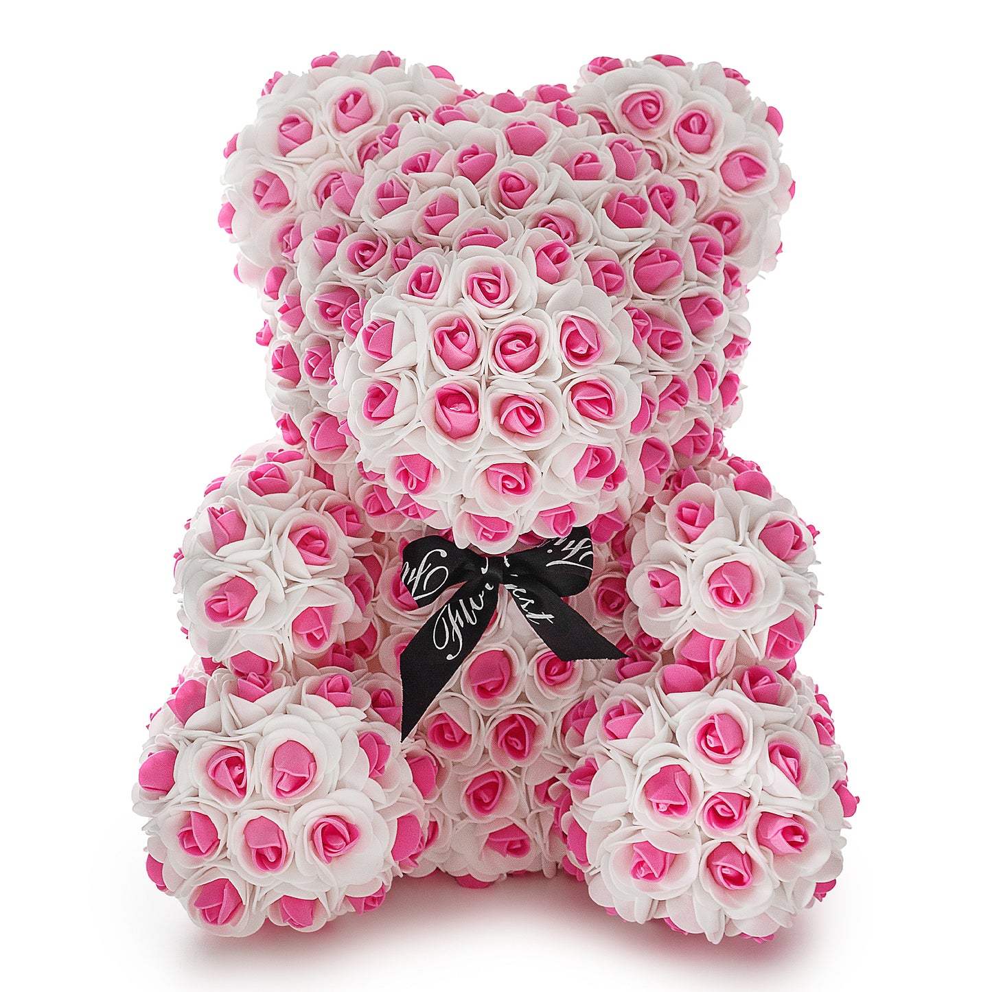 White & Pink Luxury Handmade Rose Teddy Bear