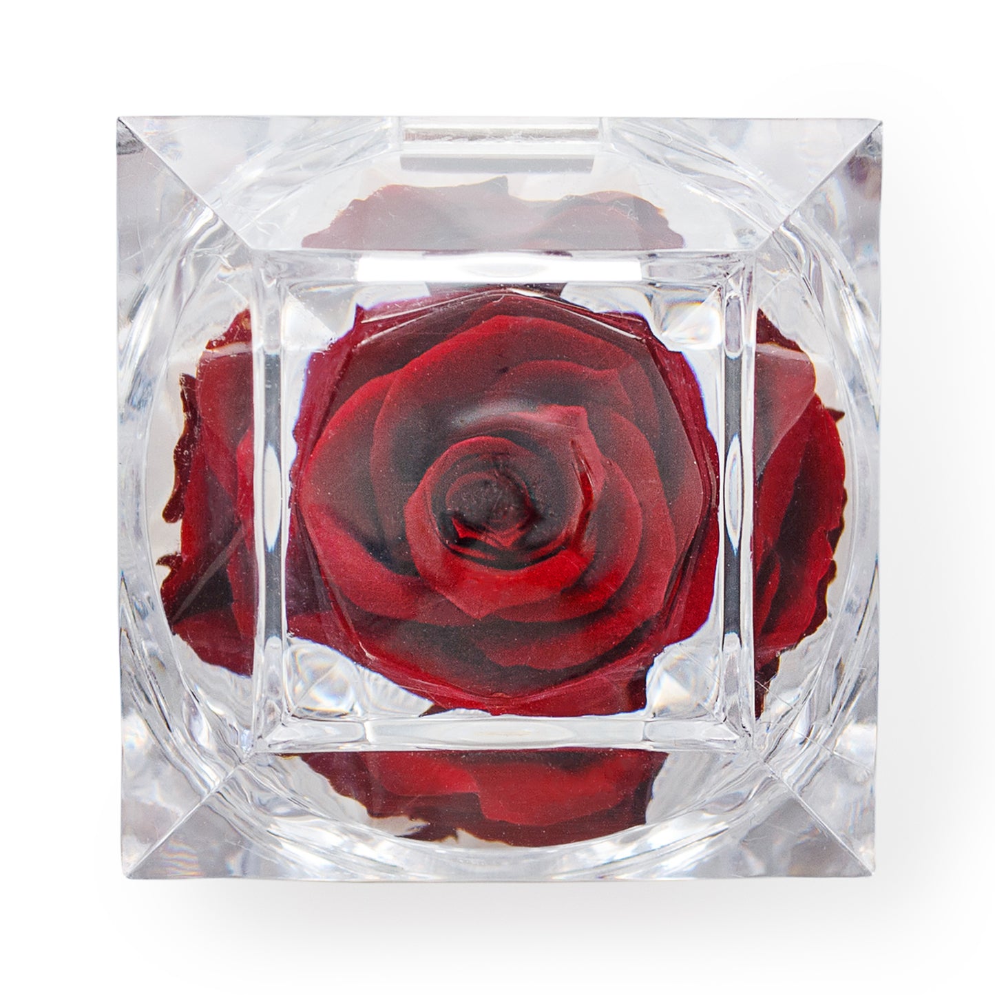 Wine Red Rose Crystal-Look Ring Box