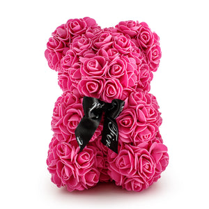 Fuscia Luxury Handmade Rose Teddy Bear -1