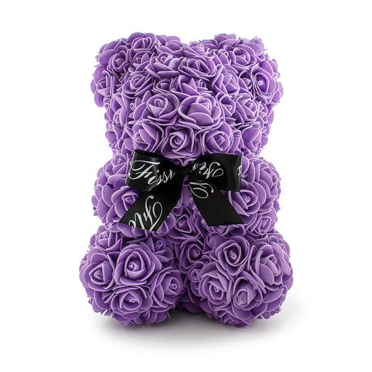 Purple Luxury Handmade Rose Teddy Bear -1