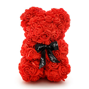 Medium Red Luxury Handmade Rose Teddy Bear