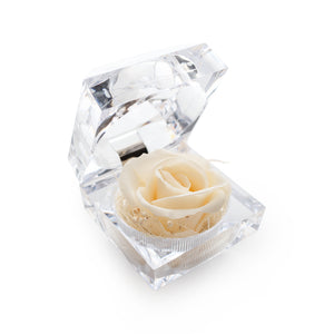 Preserved Champagne Rose Crystal-Look Ring Box