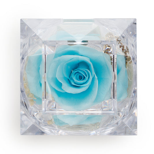 Preserved Tiffany Rose Crystal-Look Ring Box