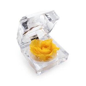Preserved Yellow Rose Crystal-Look Ring Box